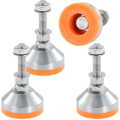 Heavy Duty 2000 lb Capacity Stainless Steel Adjustable Leveling Feet for Shelving,Machinery Devices, Workbench,Furniture,M10 Thread, 1.94inches Dia Base, Anti-Slip Nylon Pad - color: Orange, size: B1.94in x M10x H1.97in