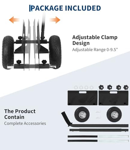 Garvee Panel Dolly with Extended Handle, 660 LBS Capacity, Heavy Duty Drywall Cart with 10" Solid Rubber Wheels, Panel Cart for Sheetrock Plywood & Doors Transport - color: Black
