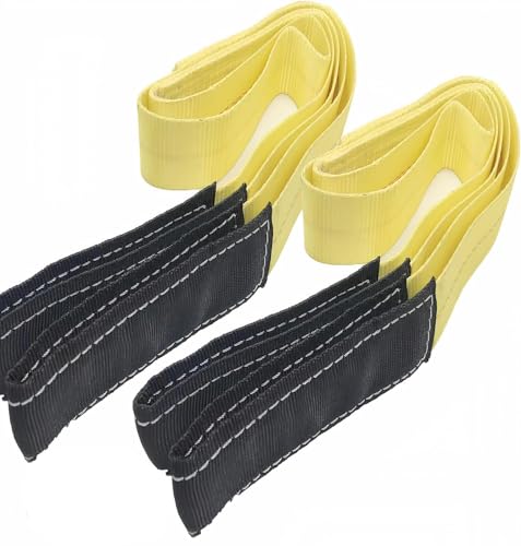 2 Pack 2 "x6' Heavy Duty Lifting Tow Strap with Loops 18000 lbs Capacity
