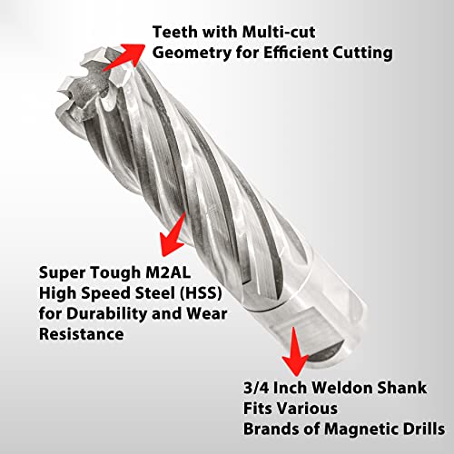 S&F STEAD & FAST Annular Cutter with Pilot Pin, 3/4" x 2", Mag Drill Bit - size: 3/4" x 2"