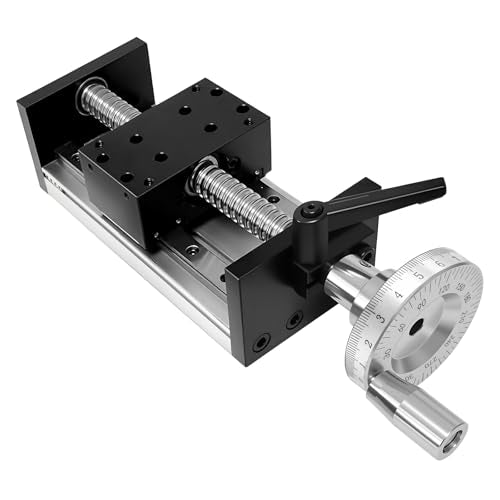 4" 100mm Stroke Manual Linear Motion Guide Table Double Axis Slide Rail Sliding Table SFU1605 C7 Ball Screw CNC Linear Stage Module with Handwheel for CNC Router DIY Parts - color: with handwheel, size: 4 inch/100mm