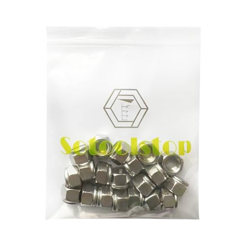 7/16-20 Nylon Insert Lock Nuts, Nylon Locknuts 304 Stainless Steel 18-8 Lock Nuts, Pack of 20