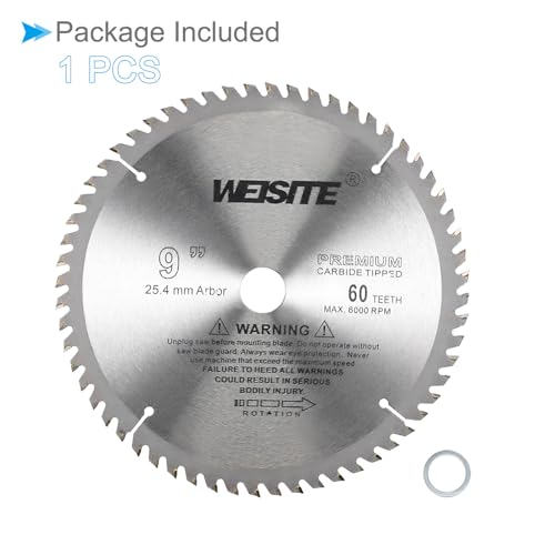 Circular Saw Blade, 9" Outer Dia 60 Teeth 3/4" Arbor, Wood Tungsten Carbide Tipped () Slitting Saw - (Applications: for Wood Cutting) - size: 230mm x 60T