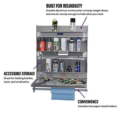 Standard Trailer Door Cabinet, Aluminum, Fold-Down Work Table, 30 Inch
