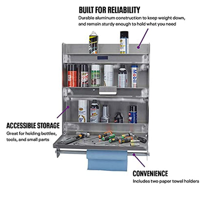 Standard Trailer Door Cabinet, Aluminum, Fold-Down Work Table, 30 Inch