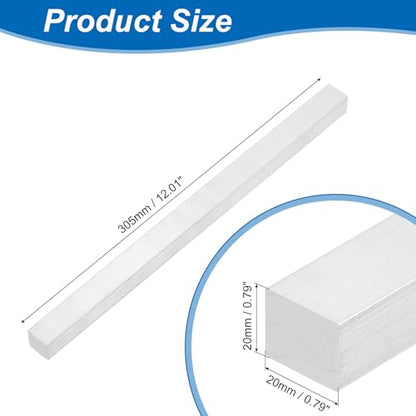 uxcell Square Aluminum Flat Bar, 3/4" Thickness 3/4" Width 12" Length Square 6063 Aluminum Flat Plate, 20 x 20 x 305mm Solid Mill Stock - size: 3/4" T x 3/4" W x 12" L
