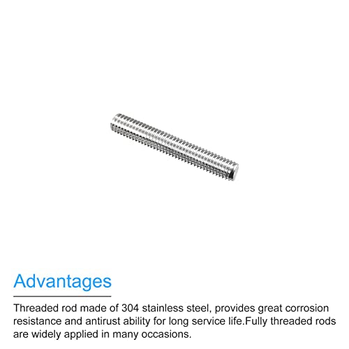 MECCANIXITY Fully Threaded Rod M5 x 30mm 0.8mm Thread Pitch 304 Stainless Steel Right Hand Threaded Rods Bar Studs 5 Pack - size: M5 x 30mm