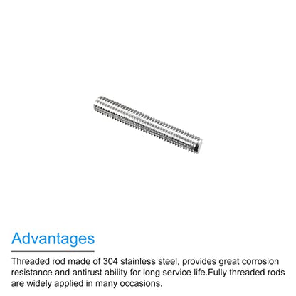 MECCANIXITY Fully Threaded Rod M5 x 30mm 0.8mm Thread Pitch 304 Stainless Steel Right Hand Threaded Rods Bar Studs 5 Pack - size: M5 x 30mm