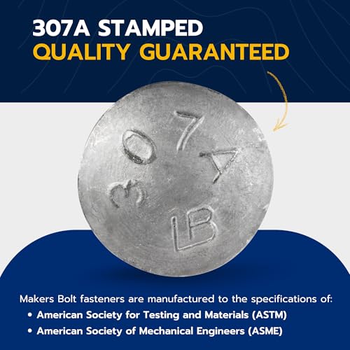 3/8" x 12" (50 Pack) Galvanized Carriage Bolt Kit, Grade 307A, Hot Dip Galvanized for Exterior Use by Makers Bolt - size: 3/8 x 12