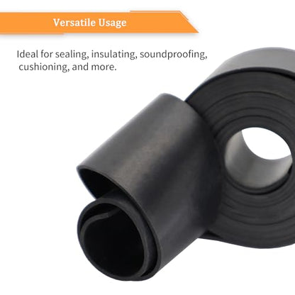 DOBTIM Thin Solid Neoprene Rubber Strips 1/16 (.062)" Thick X 2" Wide X 110" Long, Rubber Sheets, Rolls & Strips Use for Gaskets, Sealing, Bumpers, Protection, Abrasion, Flooring - size: 2" X 110", style: .062" thick (No Adhesive）