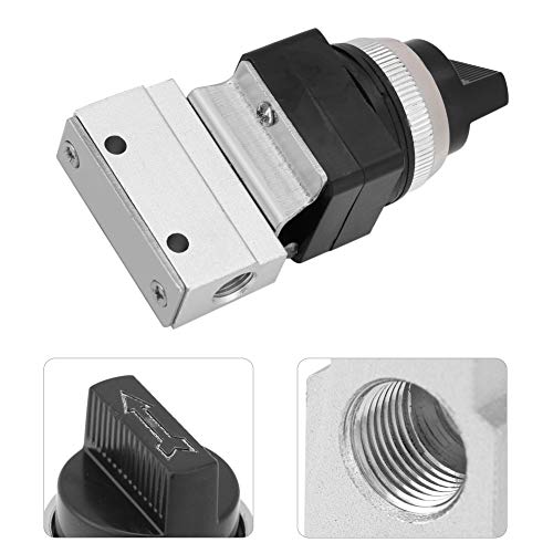 MOV 01 2 Position 2 Way G1/8 Hand Controlled Pneumatic Valve, Mechanical Air Control Valve for Pressure Systems, Compact Manual Actuation with Quick Connect Fittings