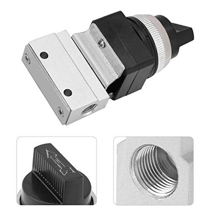 MOV 01 2 Position 2 Way G1/8 Hand Controlled Pneumatic Valve, Mechanical Air Control Valve for Pressure Systems, Compact Manual Actuation with Quick Connect Fittings