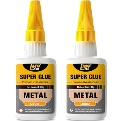 Metal Super Glue Liquid, Clear Instant Cyanoacrylate Adhesive for Metal - size: 2oz-thin