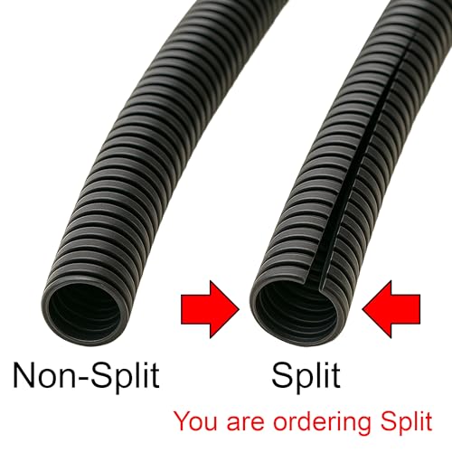 Electriduct Split Wire Loom Tubing Polyethylene Corrugated Flexible Conduit - 1/4" Nominal Size - 20 Feet - Blue - color: Blue, size: 0.25 Inch - 20 Feet