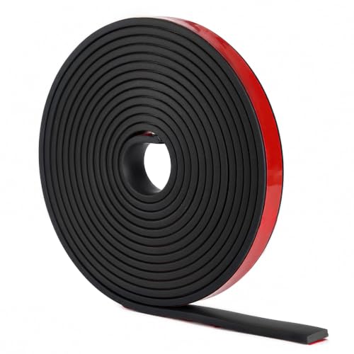 Self-Adhesive Solid Rubber Strip,1/2" W x 1/8" T x 120" L - size: 1/2" Wide x 1/8" Thick x 10' Long