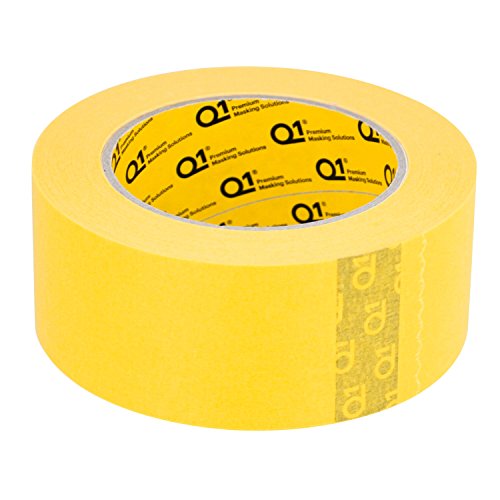 Q1 - 2 inch (48mm x 55m) Premium High Performance Automivite Yellow Masking Tape - High Temperature - Case of 20 Rolls - color: 1-Case, size: 2 Inch