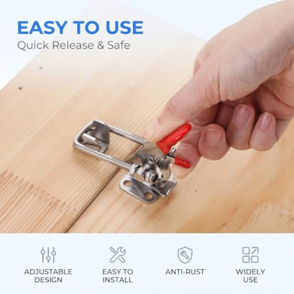 6 Pcs Heavy Duty Toggle Latch Clamp Locking for Door, Lid, Trailer