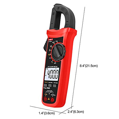 UNI-T Digital Clamp Meter UT201+, AC Current True RMS HVAC Volt Amp Ohm Meter Clamp On Multimeter, Auto Ranging 4,000 Counts NCV AC DC Voltage Frequency Resistance Continuity Diode Tester - size: UT201+