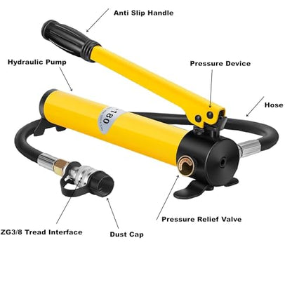 10T Hydraulic Cylinder Jack Porta Power Kit with CP-180 Hydraulic Pump - size: 10T 11mm/0.43' Stroke Hydraulic Jack + CP-180 Pump