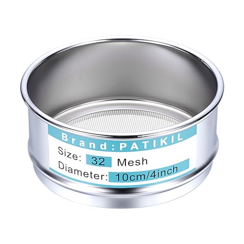 PATIKIL Lab Sieve 32 Mesh(0.55mm) 3.9"(10cm) Diameter Sifting Screen - size: 32 Mesh(0.55mm)/3.9"