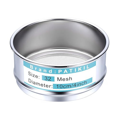 PATIKIL Lab Sieve 32 Mesh(0.55mm) 3.9"(10cm) Diameter Sifting Screen - size: 32 Mesh(0.55mm)/3.9"