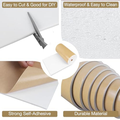 LSGCQ Sponge Neoprene Foam Padding Self Adhesive Foam Sheets, White - color: White, size: 12" Wide x 1/4" Thick x 118" Long