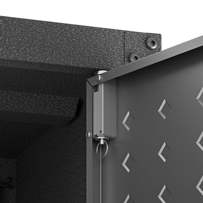 Manhattan Comfort Fortress Standing Cabinet Storage, Black/Gray - color: Black/Grey, style: Tall Cabinet
