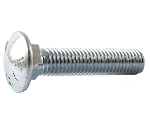 Small Parts FSC383CB5Z Round Grade 5 Square-Neck Carriage Bolt, Steel, Hex, 3/8"-16" Thread Size, Zinc Plated, 3" Long (Pack of 25)