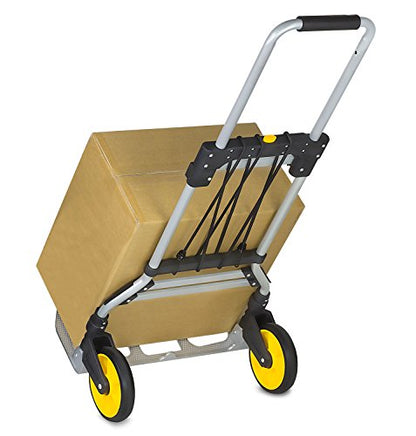 Mount-It! Folding Hand Truck and Personal Dolly, Aluminum Trolley, Heavy Duty 264 Lb Capacity Cart, Dolly Cart with Wheels of Durable Rubber, Soft Grip Telescoping Handle for Indoor Outdoor, Foldable - size: 264 Lb Capacity