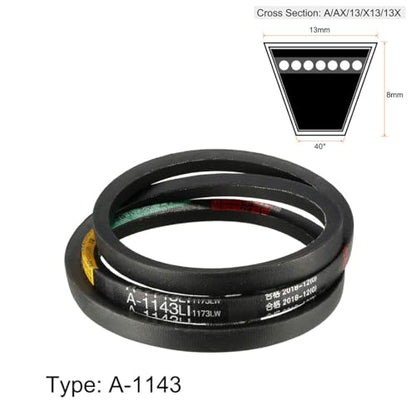 uxcell A1143 V-Belts 1143mm Inner Girth 13mm Top Width 8mm Thickness A-Section Rubber Drive Industrial Transmission Belt - size: 1143mm
