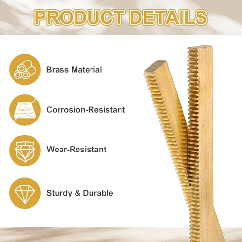 uxcell Brass Spur Gear and Gear Rack 0.5M 20T 10x5x300mm Rack Spur 5mm Bore - size: Gear Bore 5mm, (0.5M-20T)