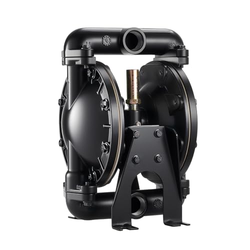 VEVOR Air Operated Double Diaphragm Pump, 35 GPM, 1 inch Inlet & Outlet Pneumatic Waste Oil Transfer Pump, Max 114 PSI, Aluminum Alloy Body, Air-Operated for Diesel, Grease, Kerosene, Gasoline & Oil - style: 1inch 35GPM Aluminum Alloy
