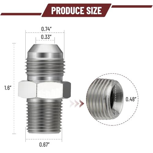 10PCS Hydraulic Adapter Fitting: 1/2" JIC 37° Male x 3/8" NPT Male - size: 1/2" JIC Male x 3/8" NPT Male