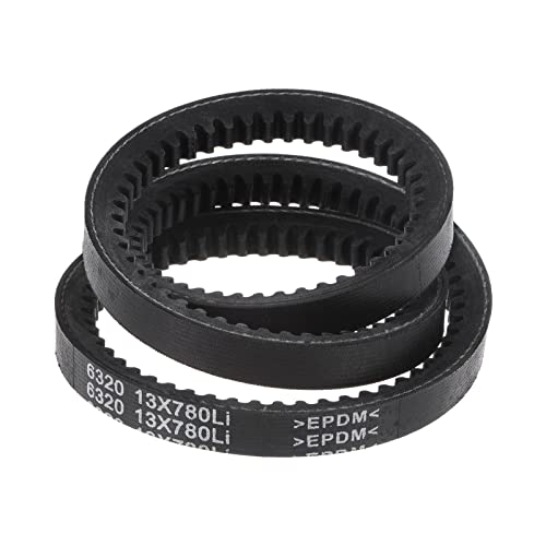 HARFINGTON 13x780 Cogged V-Belts AX Section Drive Raw Edge Belt 780mm Inner Girth 13mm Width 8mm Thickness EPDM for Power Transmission - size: 780mm