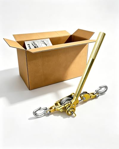 Cable Hoist Come Along Winch Ratchet Puller with 2 Hooks 2 Ton - size: 2T-7FT
