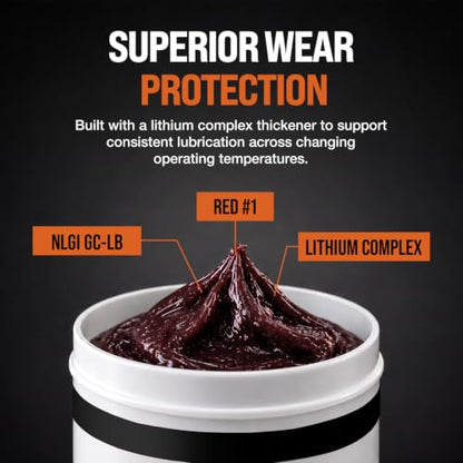Republic Oil Premium Red #1 Lithium Complex Multi-Purpose Grease Tubes 10x14oz – High Temp Wheel Bearing Grease NLGI GC-LB for Chassis, Automotive, Agriculture, Construction, 30F to 300F Made in USA - size: 10 x 14 oz Tubes