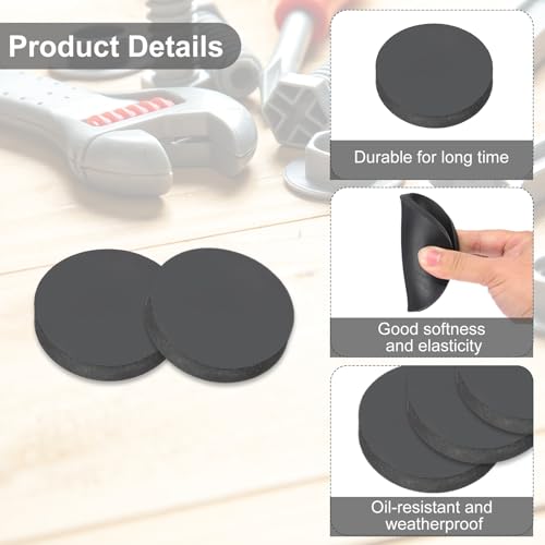 PATIKIL Rubber Solid Discs Washers 40mm OD x 8mm Thick Black 4 Pcs - size: 40mm x 8mm