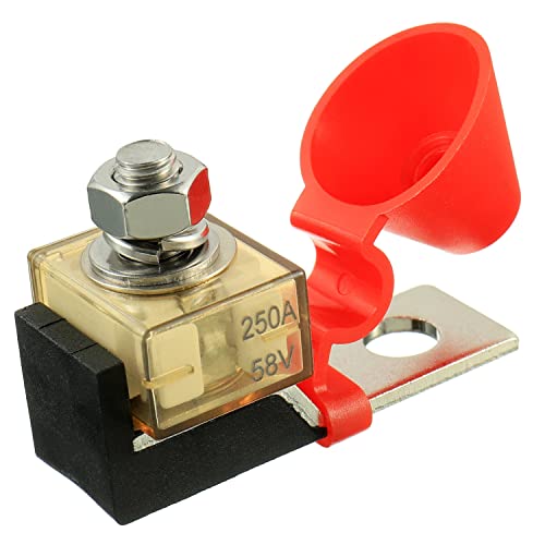 250 AMP MRBF Terminal Block Fuse Holder Single Stud 5/16" (M8) Compact Rated Battery Fuse 250A - size: 250A