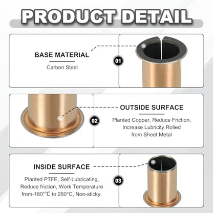 uxcell 10Pcs Flanged Sleeve Bearing 15mm Bore x 17mm OD x 25mm Length - size: 15x17x25mm, 23mm Flange Dia x 1.0mm Flange t
