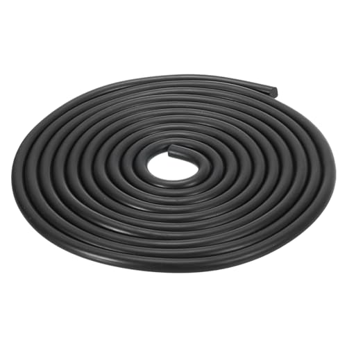 uxcell Nitrile Rubber Round Seal Strip, 6mm(15/64") Diameter 2 Meters (6.56Ft) Long Hard Solid Rubber Weather Stripping for DIY Gasket, Industrial Equipment, and Furniture - size: 6mmx2m