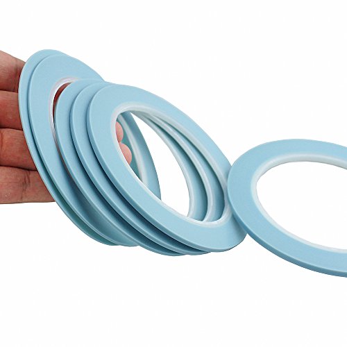 JINBING Mix 6Rolls High Temperature Vinyl Fine Line Fineline Masking Tape Automotive Car Auto Paint 1/20" 1/16" 1/12" 1/10" 1/8" 1/6 Inch