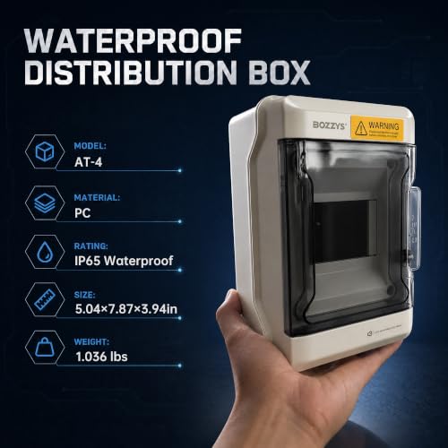4-Way Din Rail Enclosure | Outdoor Electrical Box IP65 Waterproof - color: 4Way-5.1x7.9x3.9IN