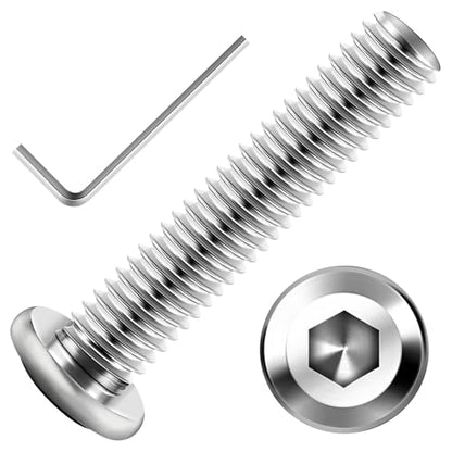 30Pcs M8 x 35mm M8 Bolts Flat Head M8x1.25 Bolt Hex Socket Cap Screws Bolts, M8 Screws 304 Stainless Steel Furniture Screws Full Thread, Bright Finish & Hex Spanner by Mywish - color: Silver-M8, size: 35mm
