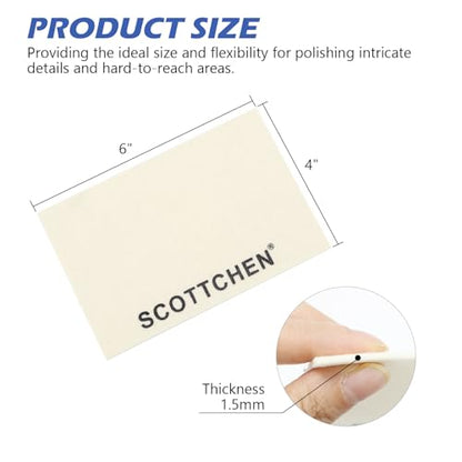 SCOTTCHEN 4Pcs Wool Cloths for Buffing,Polishing and Lapping, 6" x 4" x 1.55mm,Ideal for Lapidary, Jewelry,Glass,and Metalworking ect.