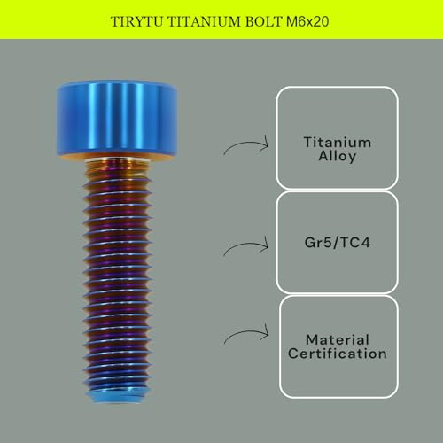 M6x20 Titanium Bolts Hex Socket Cap Screw, Burnt Blue, 4PC - color: Burnt Blue, size: M6X20