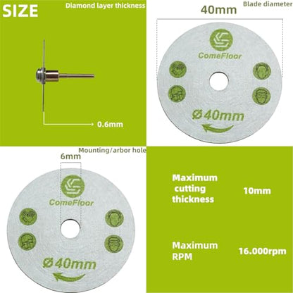 40mm Diamond Cutting Saw Blade and Wheel for Aggressive Wet Cutting, Professional Precision on Ceramic, Porcelain, Marble Tile, 2PCS - size: 40mm