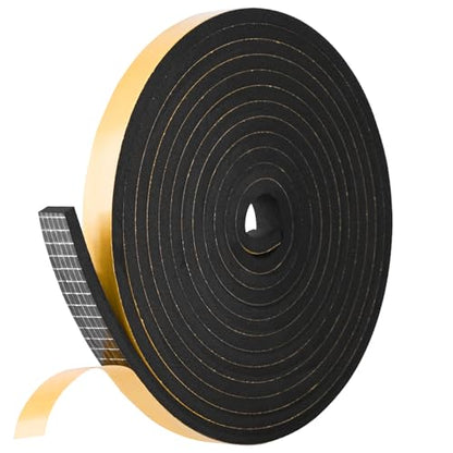Kikerike Self Adhesive Foam Tape Weatherstrip 1/2In x 1/4In x 16.5Ft High Density Foam Insulation Strips Seal Weather Stripping with Strong Adhesive for Door and Window Sound Isolation Soundproofing - size: 1/2in x 1/4in x 16.5Ft