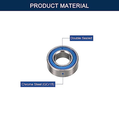 MR74-2RS Deep Groove Ball Bearings, ID 4mm x OD 7mm x Width 2.5mm Miniature Bearings, Double Rubber Sealed Ball Bearing Pre-Lubricated Chrome Steel Blue Z2 Lever 10pcs - size: MR74-2RS 4x7x2.5mm
