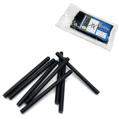 8pcs Black Zinc Fully All Threaded Rod Carbon Steel Long Thread Screw 5/16x4 for Furniture Garden Railing Mounting Assembly Fastening Steel Frame Connection Full Thread Rod for Furniture - size: Black-Zinc 5/16x4 Inch-8P