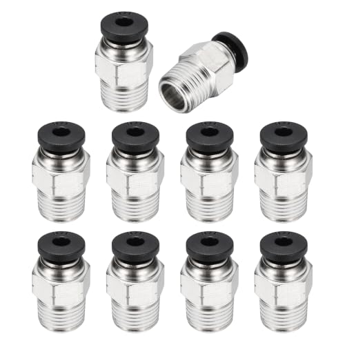 10Pcs Pneumatic Push to Connect Fitting Fit 1/8"OD Tube 1/8 NPT Male - color: Black, size: 1/8" OD x 1/8 NPT